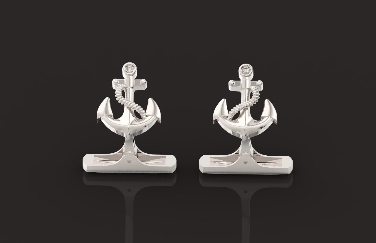 cufflinks anchor 730 3D print model_14