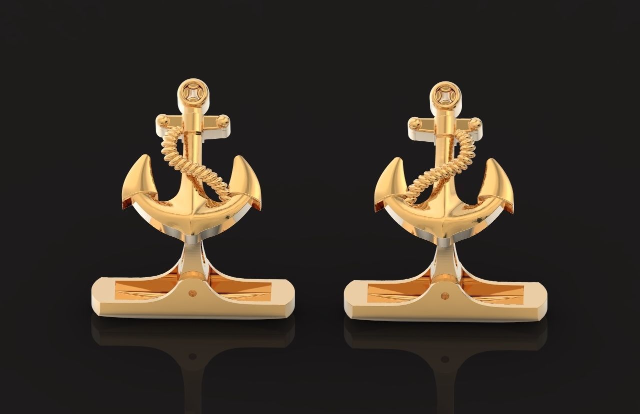 cufflinks anchor 730 3D print model_20