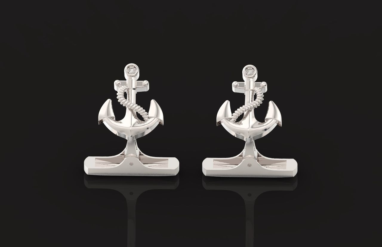 cufflinks anchor 730 3D print model_15