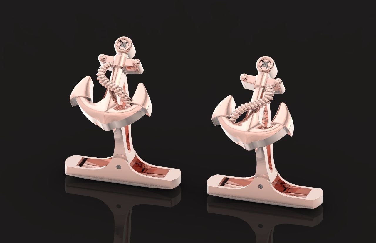 cufflinks anchor 730 3D print model_36