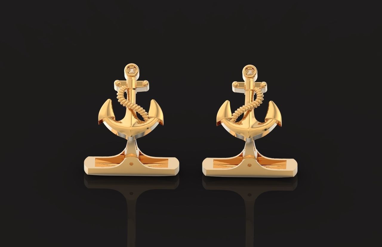 cufflinks anchor 730 3D print model_16