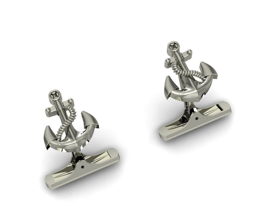 cufflinks anchor 730 3D print model_9