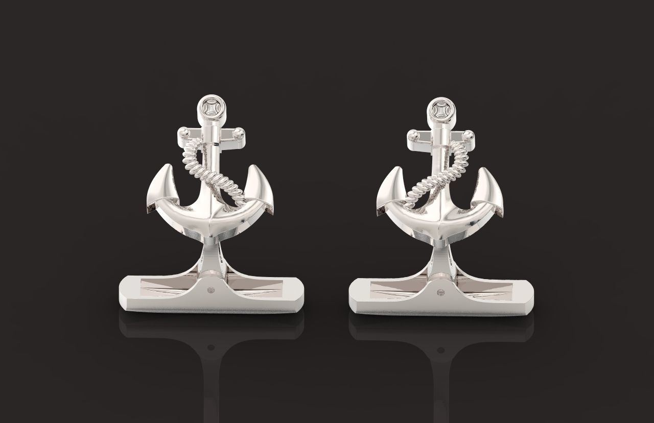 cufflinks anchor 730 3D print model_13