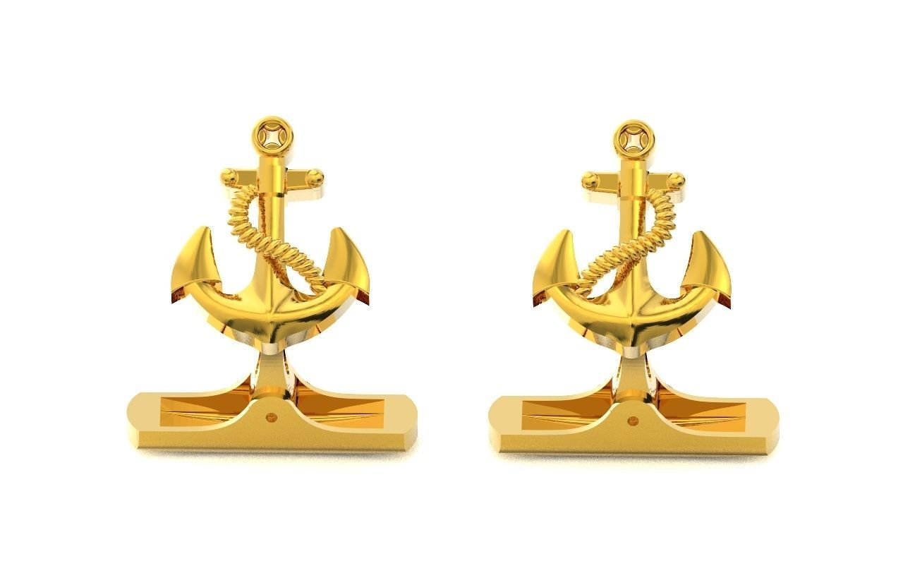 cufflinks anchor 730 3D print model_4