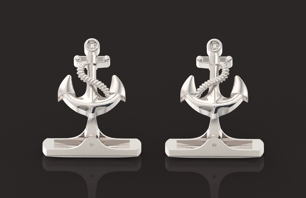 cufflinks anchor 730 3D print model_1