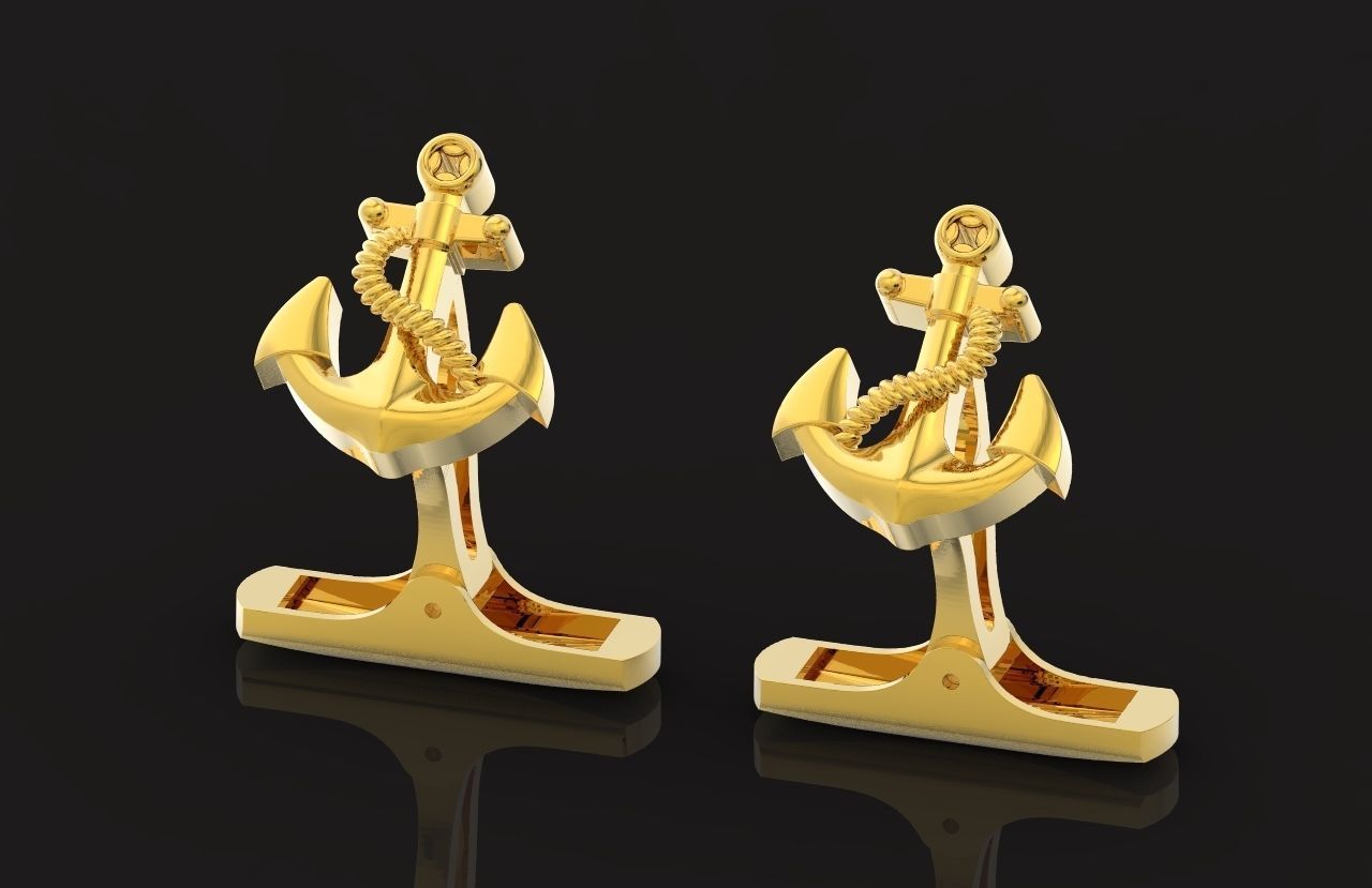 cufflinks anchor 730 3D print model_23