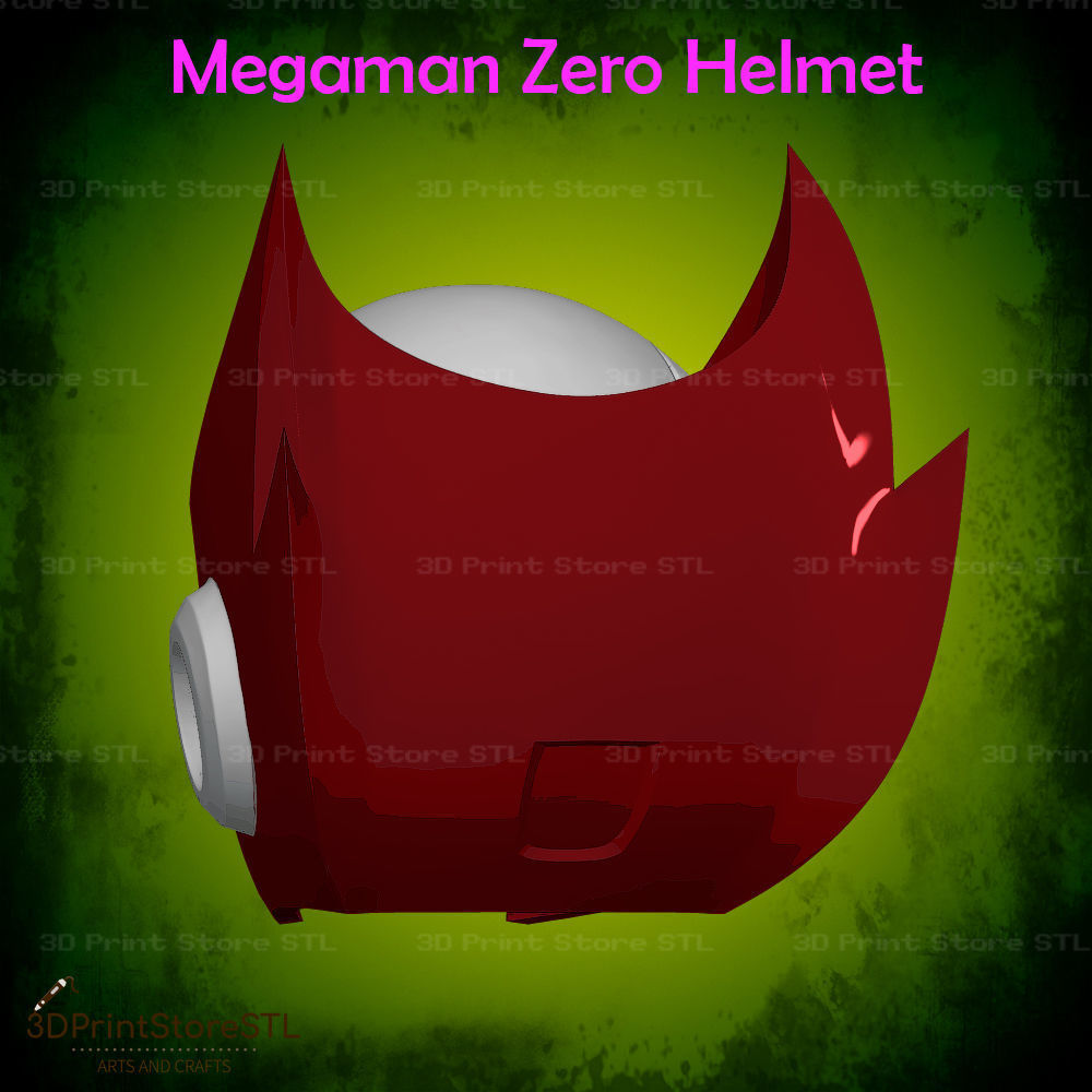 Megaman Zero Helmet Cosplay Mega Man X - STL File 3D print model_3