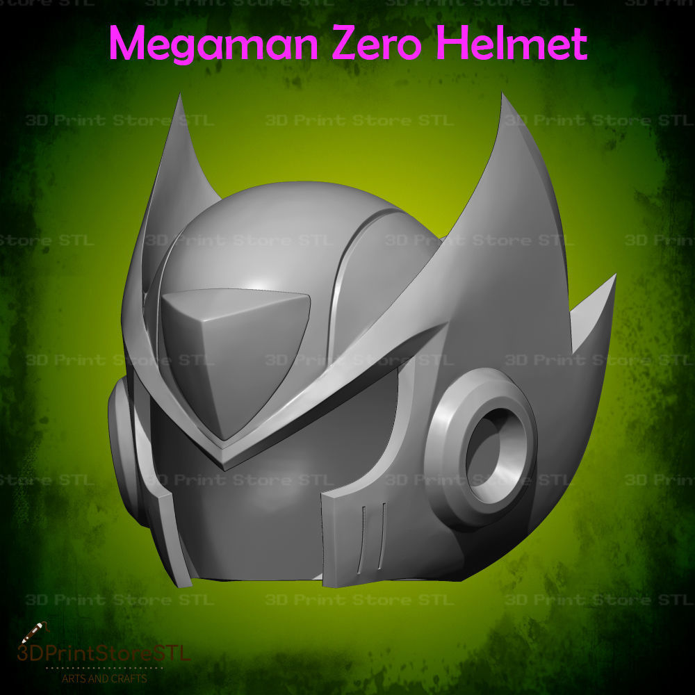 Megaman Zero Helmet Cosplay Mega Man X - STL File 3D print model_4