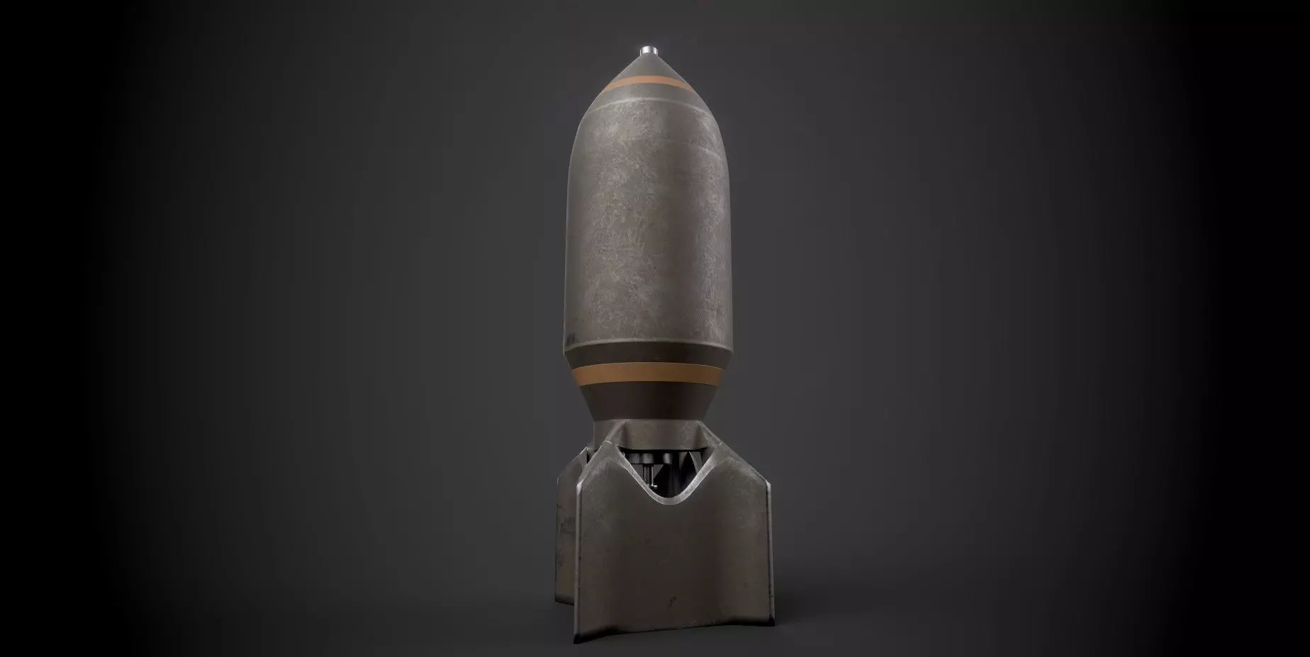 Missile rocket Low-poly 3D model_0