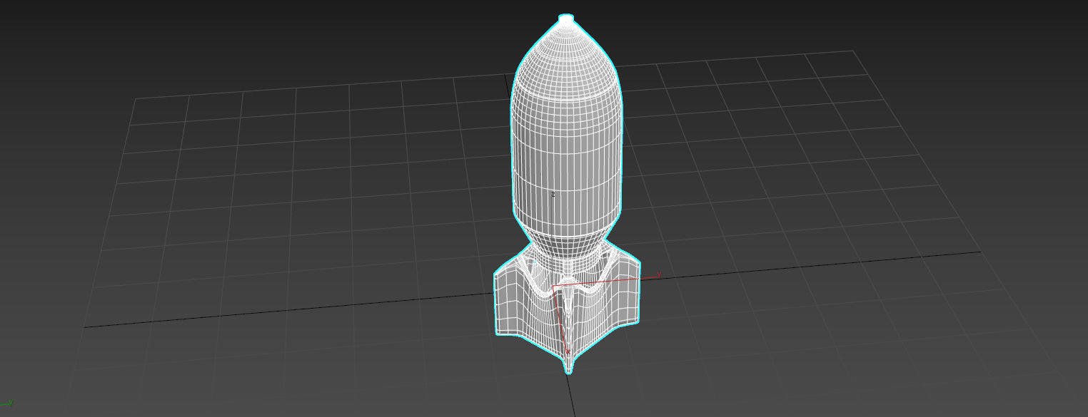 Missile rocket Low-poly 3D model_3