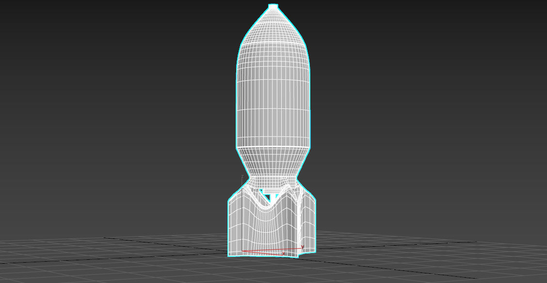 Missile rocket Low-poly 3D model_4