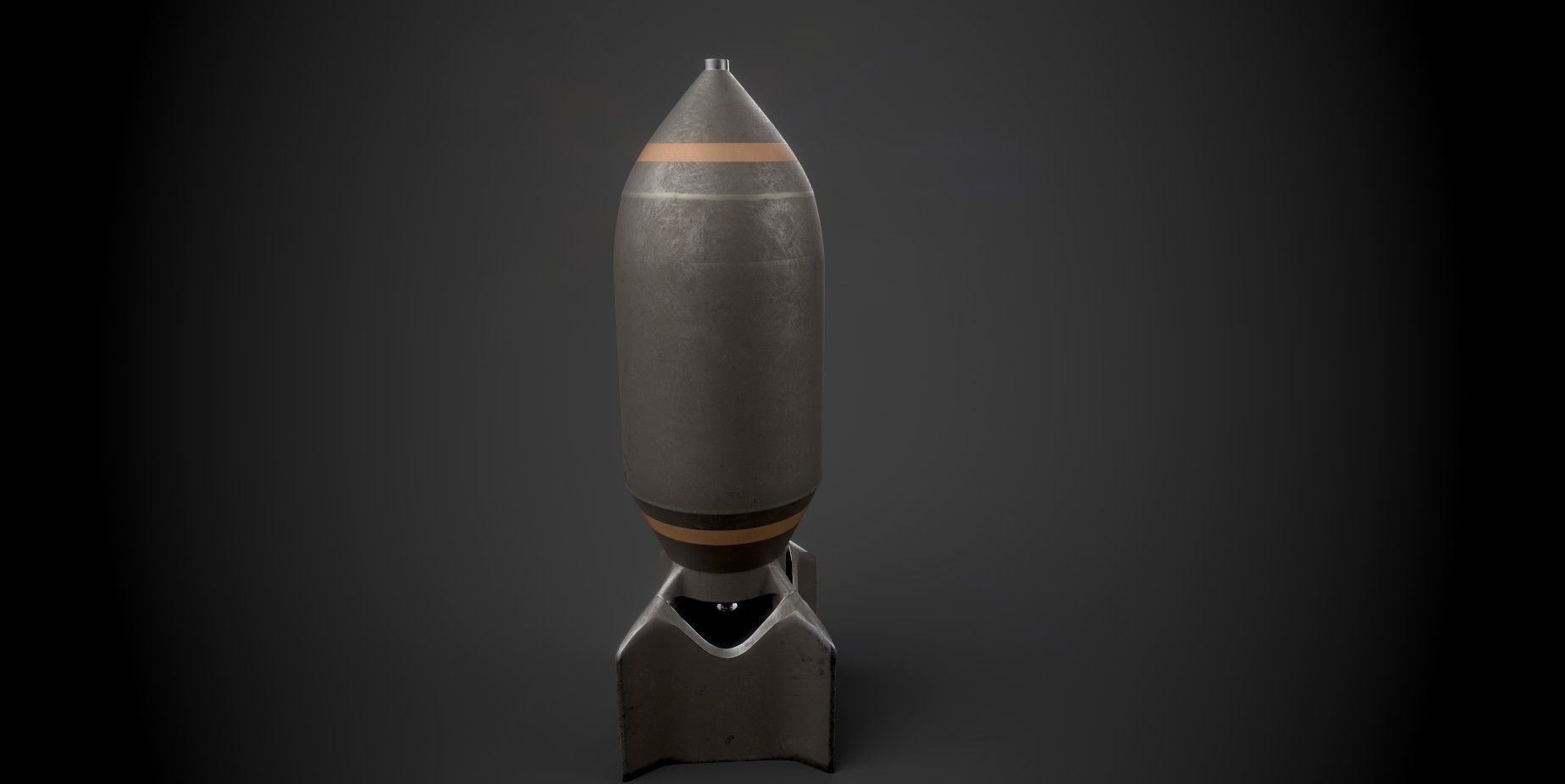 Missile rocket Low-poly 3D model_1