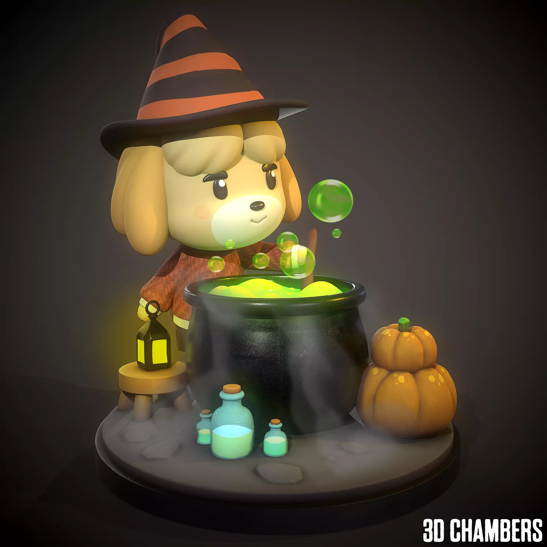 Halloween Isabelle diorama - Animal Crossing 3D print model