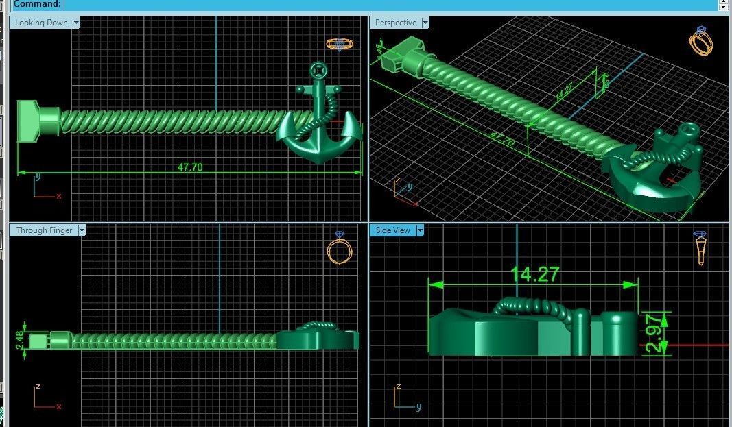 Tie clip bars anchor 730 3D print model_5