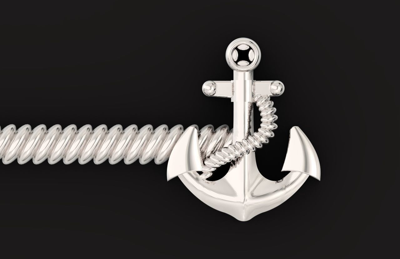 Tie clip bars anchor 730 3D print model_2