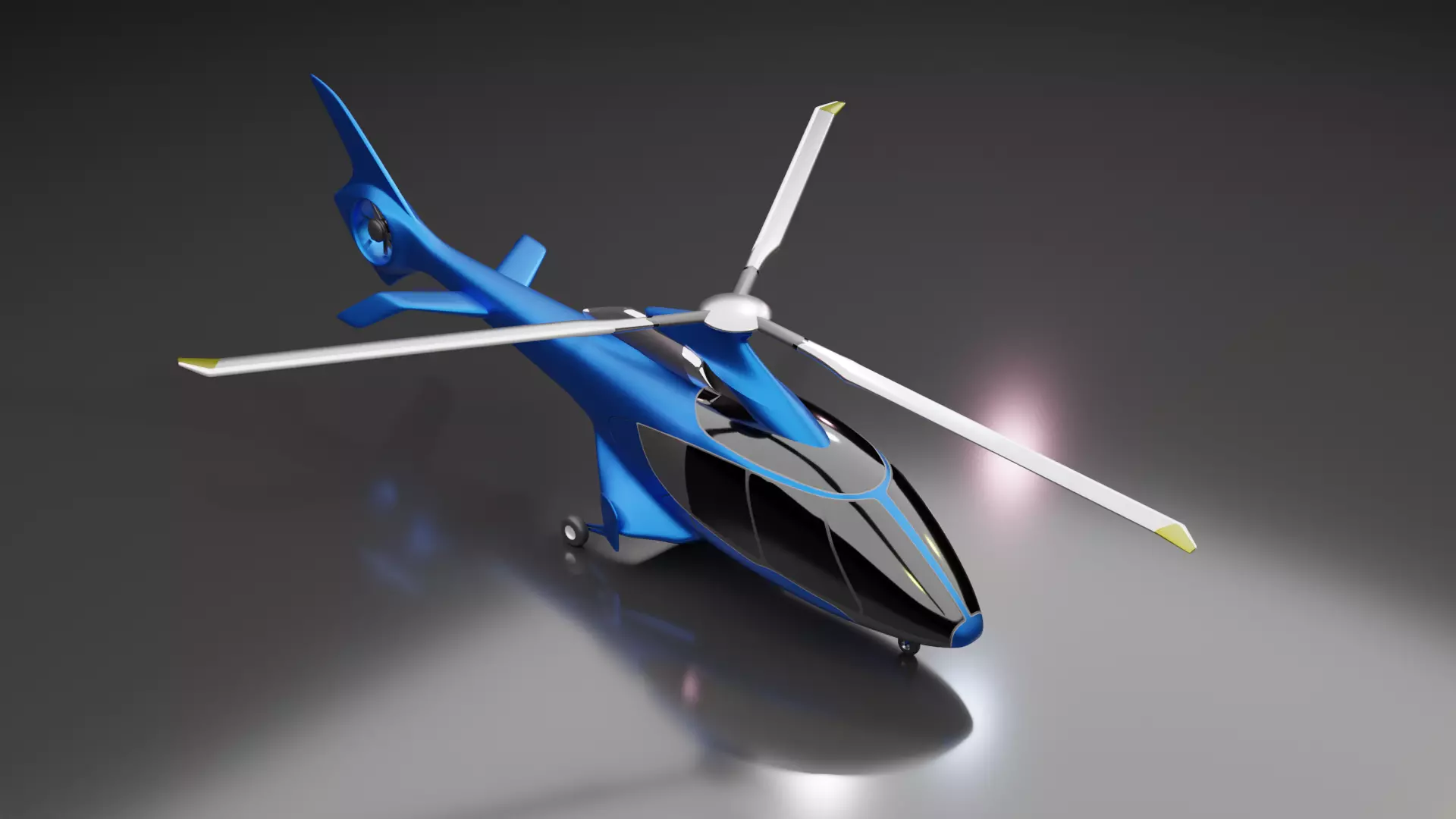 Hill Helicopter HX50 Low-poly 3D model_0
