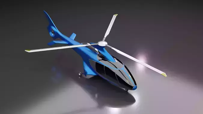 Hill Helicopter HX50 Low-poly 3D model