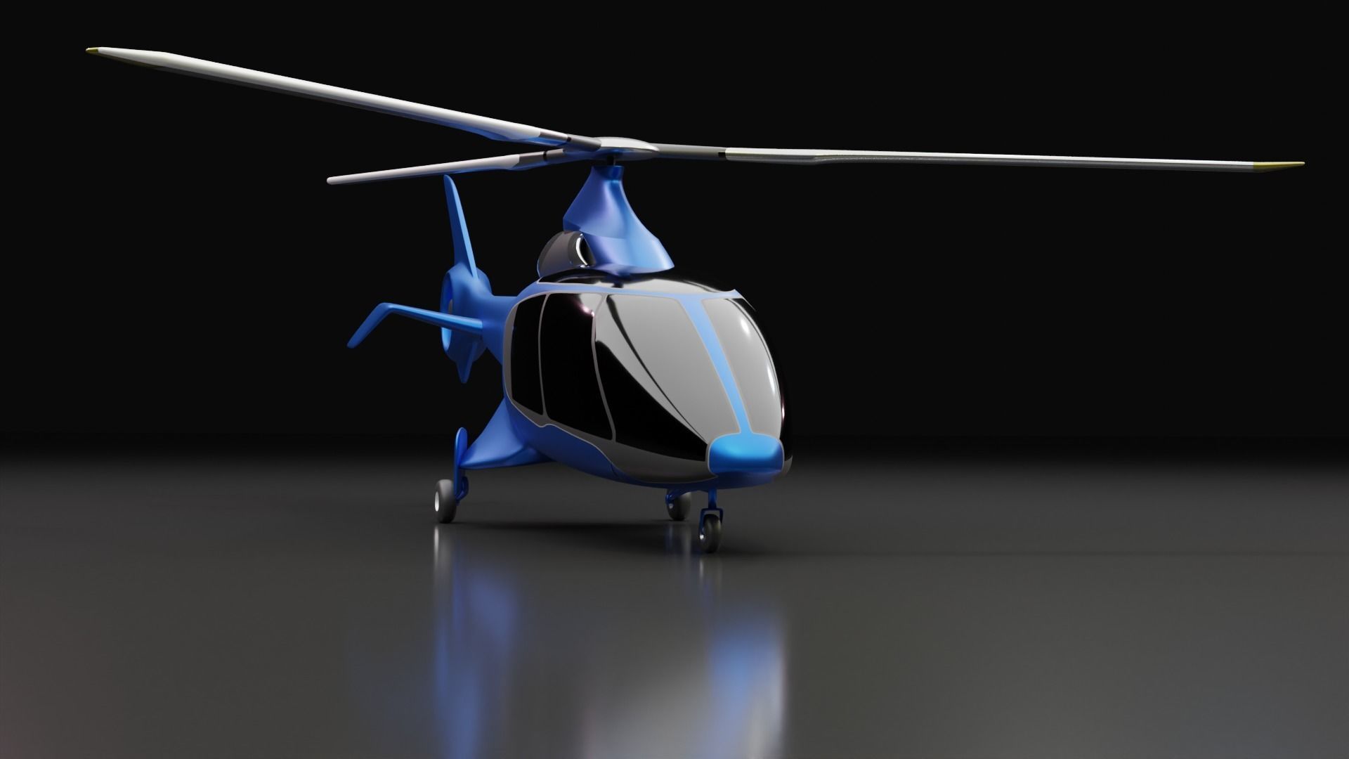 Hill Helicopter HX50 Low-poly 3D model_5