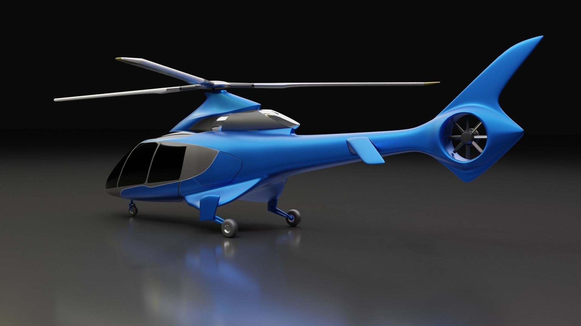 Hill Helicopter HX50 Low-poly 3D model_3