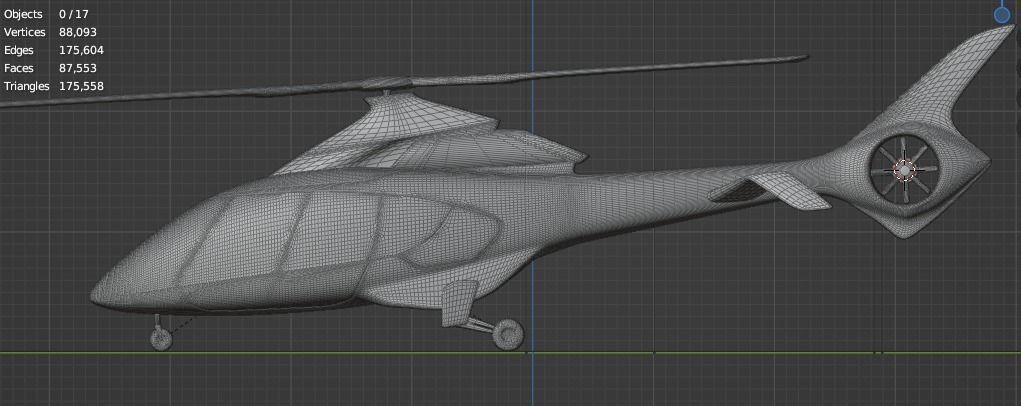 Hill Helicopter HX50 Low-poly 3D model_8