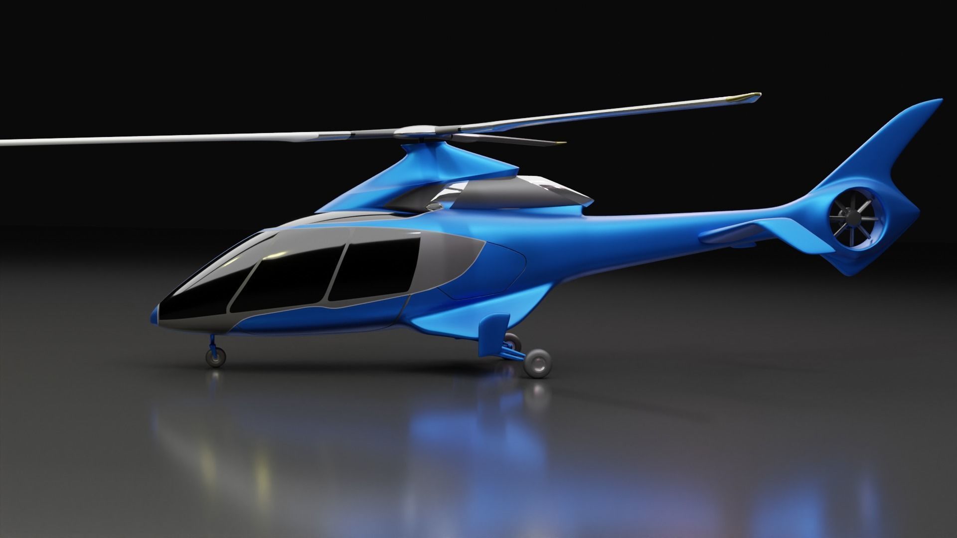 Hill Helicopter HX50 Low-poly 3D model_7