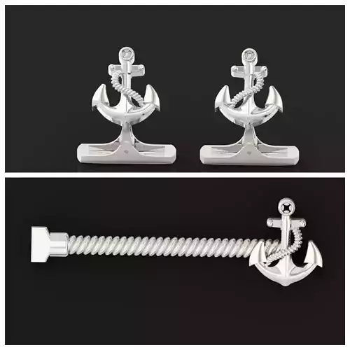 Tie clips anchor and cufflinks anchor 730 3D Model Collection