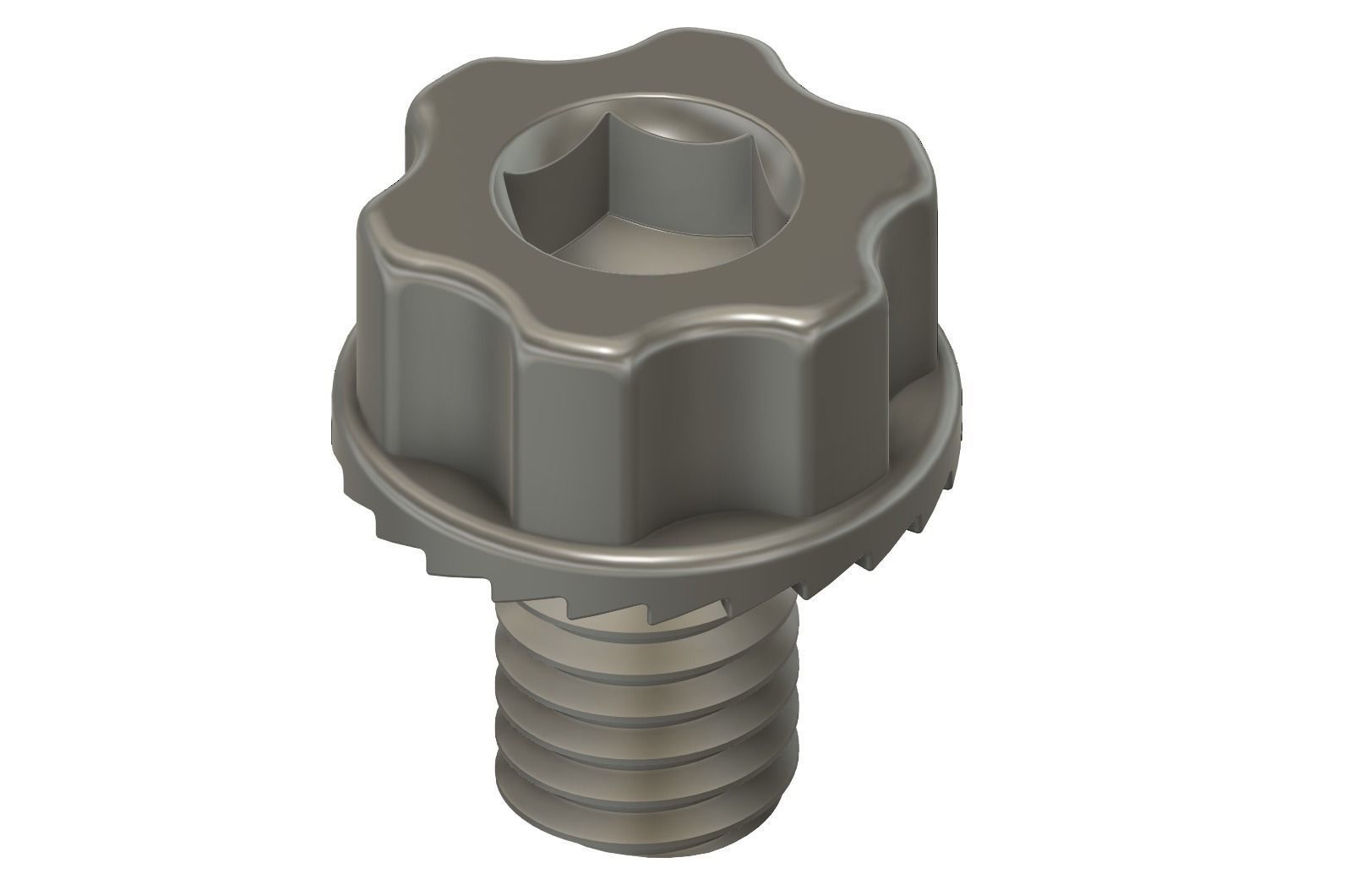 M6 flange face socket head cap screw  printable fusion  model 3D print model_6