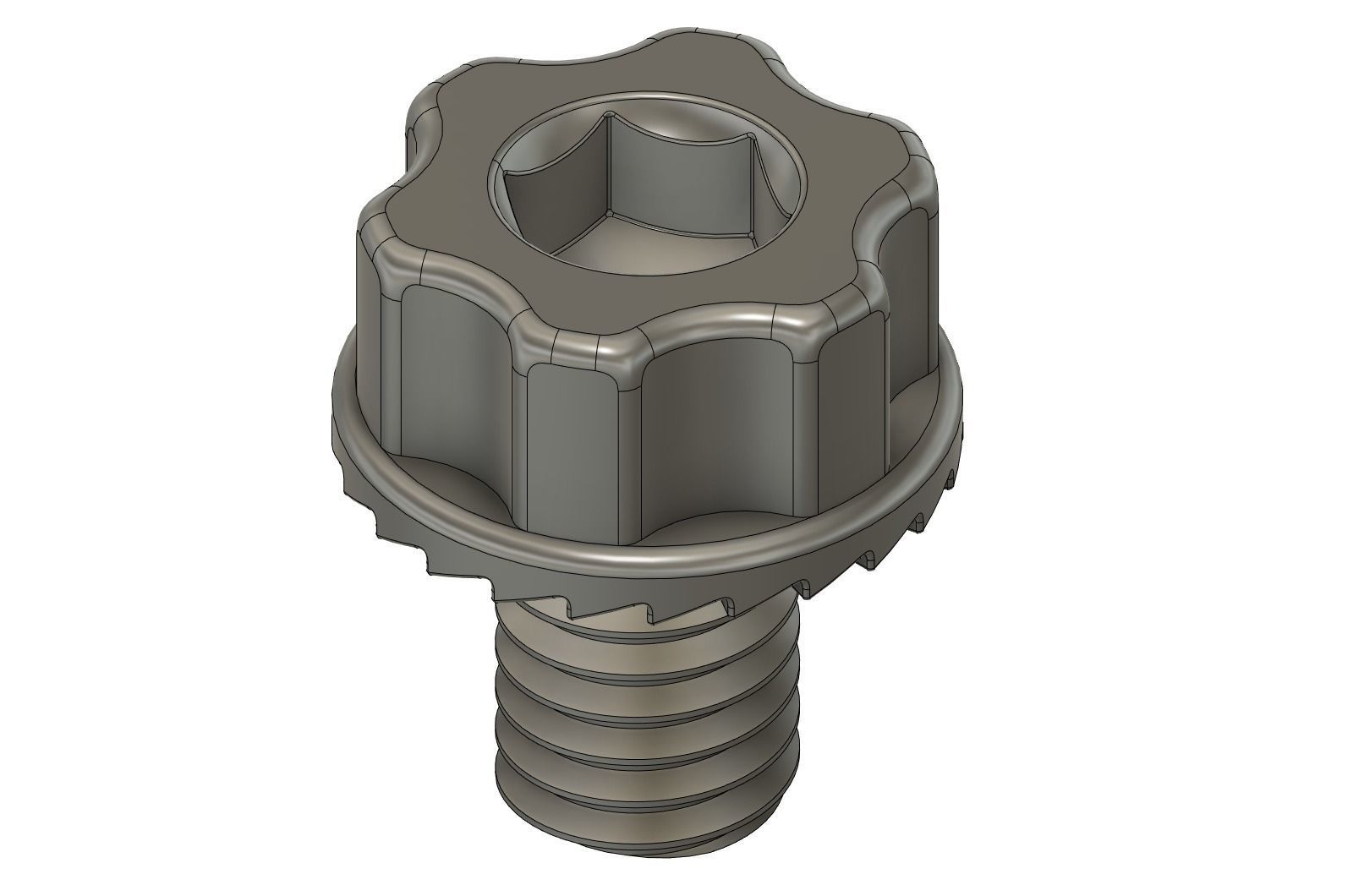 M6 flange face socket head cap screw  printable fusion  model 3D print model_7