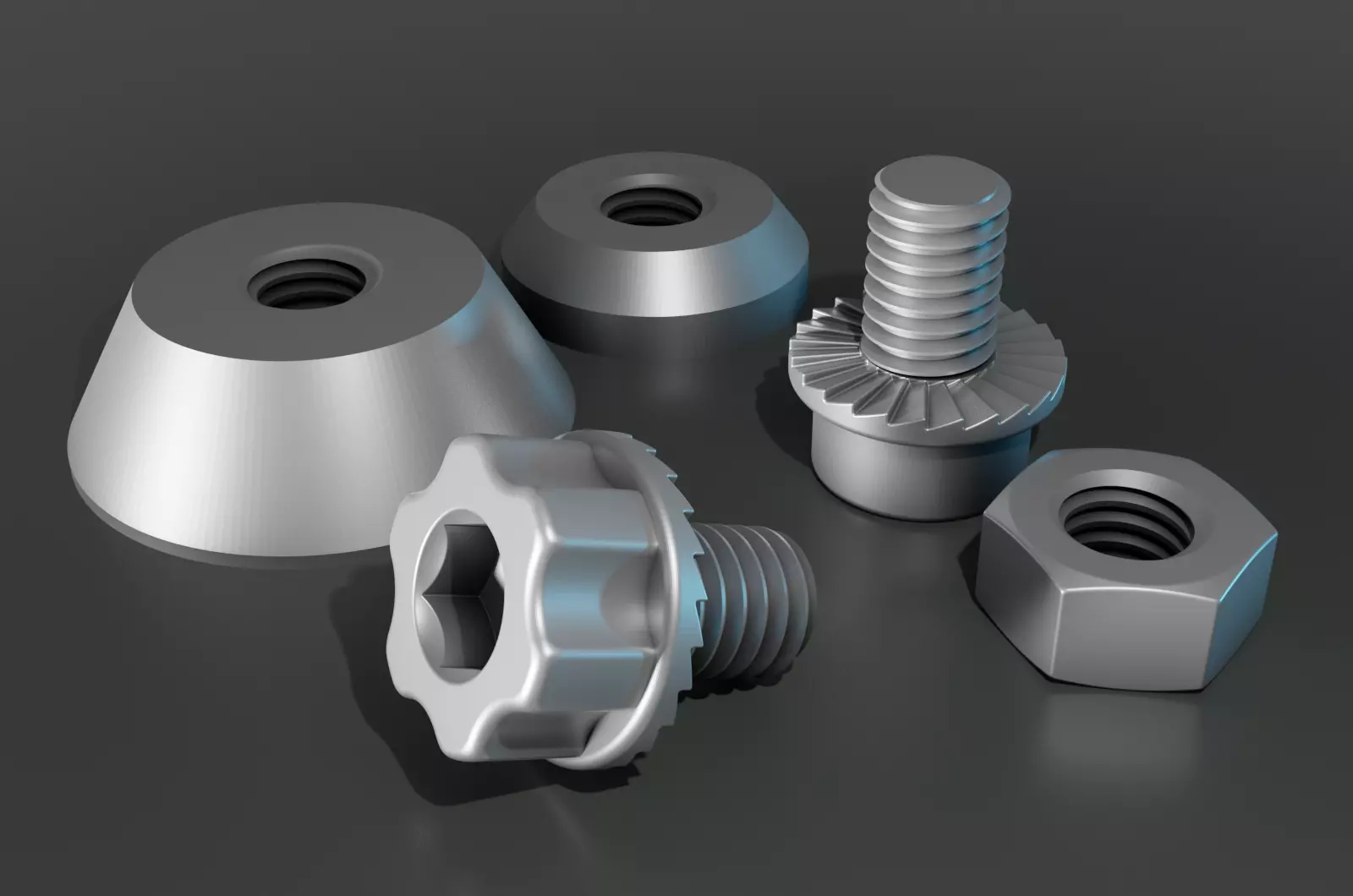 M6 flange face socket head cap screw  printable fusion  model 3D print model_0