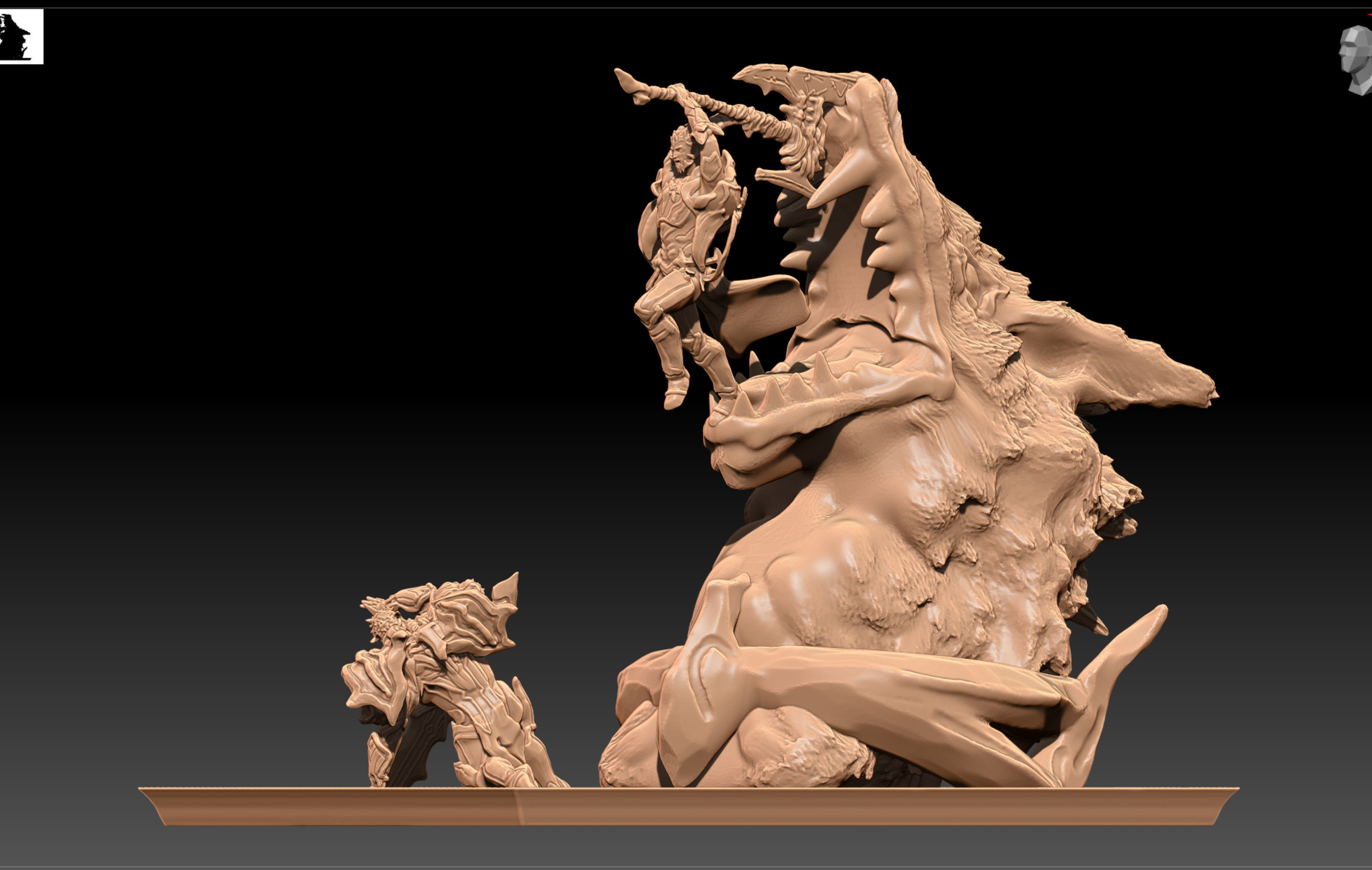 League of Legends LoL God King Garen vs God King Darius 3D print model_4