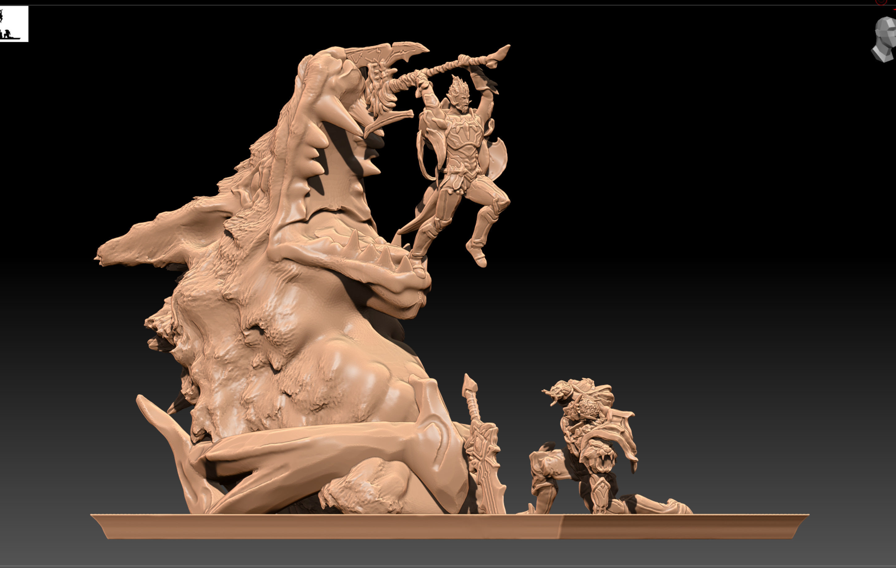 League of Legends LoL God King Garen vs God King Darius 3D print model_2