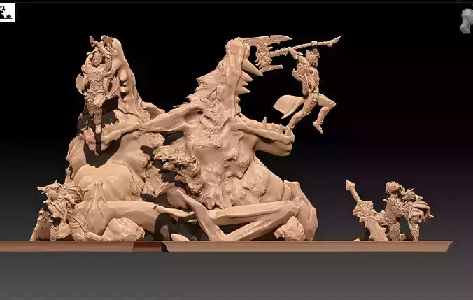 League of Legends LoL God King Garen vs God King Darius 3D print model