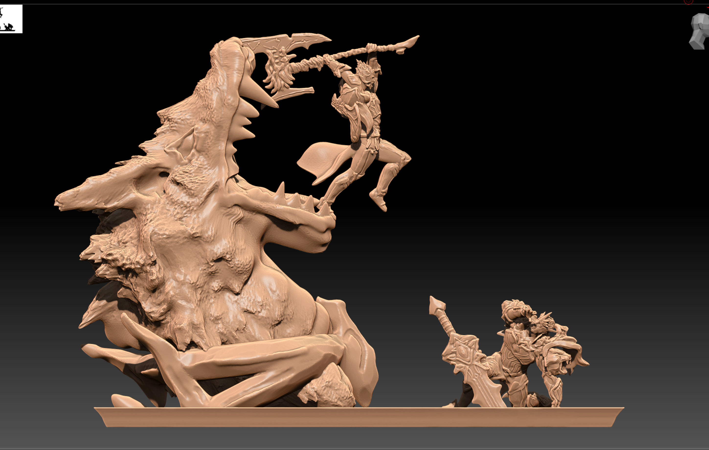 League of Legends LoL God King Garen vs God King Darius 3D print model_1