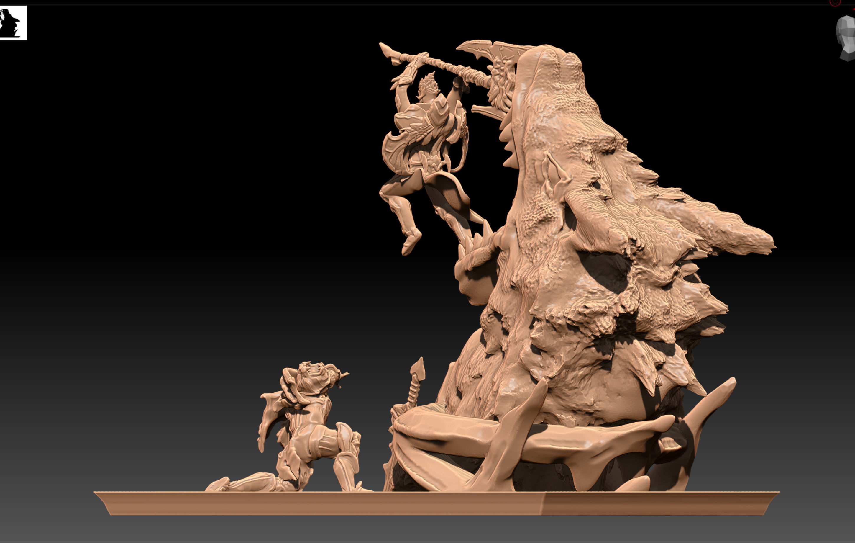 League of Legends LoL God King Garen vs God King Darius 3D print model_6