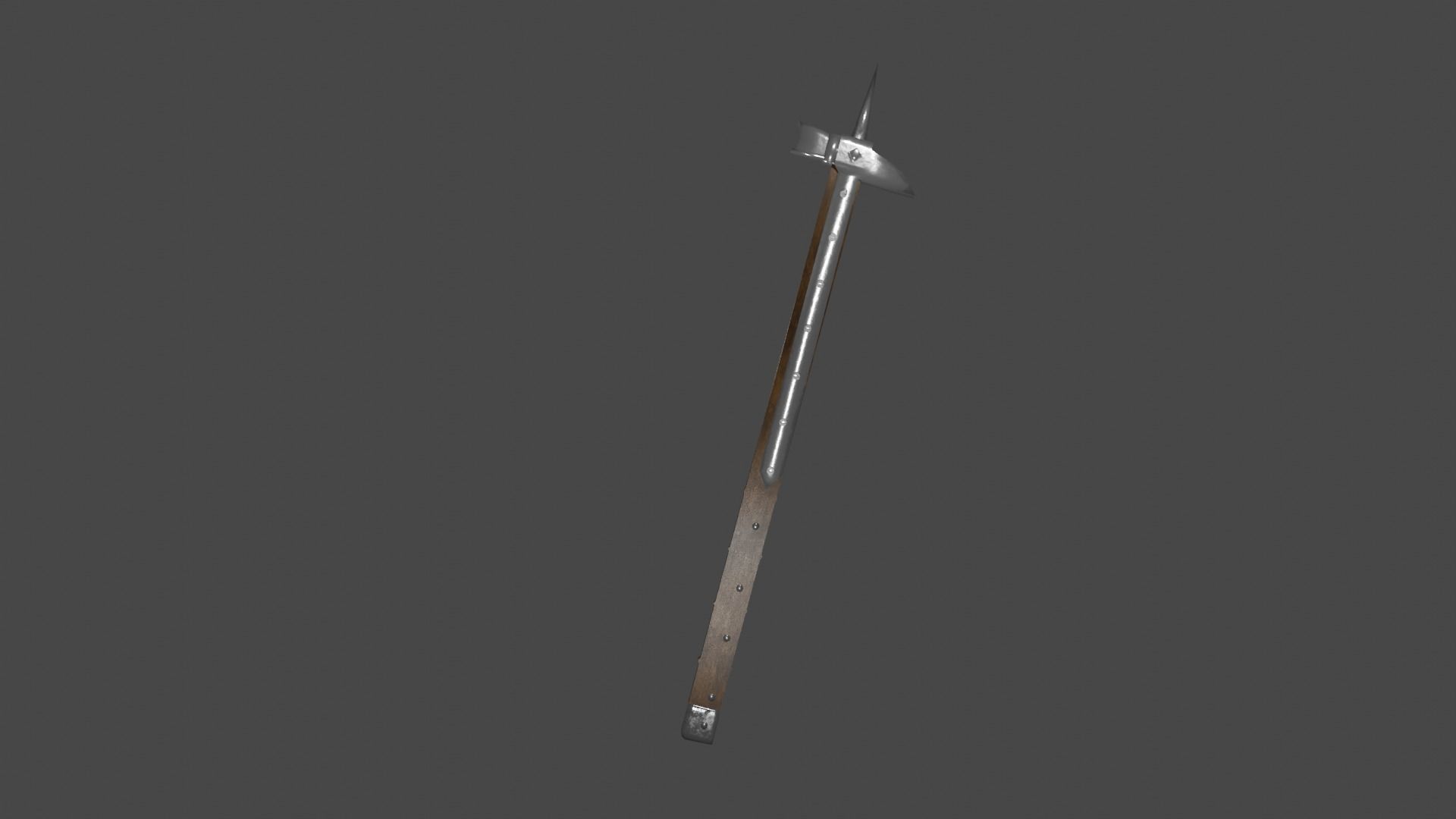 Medieval Single Hand War Hammer Free low-poly 3D model_1