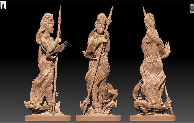 Aphrodite statue of woman holding sword 3D print model