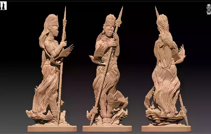 Aphrodite statue of woman holding sword 3D print model