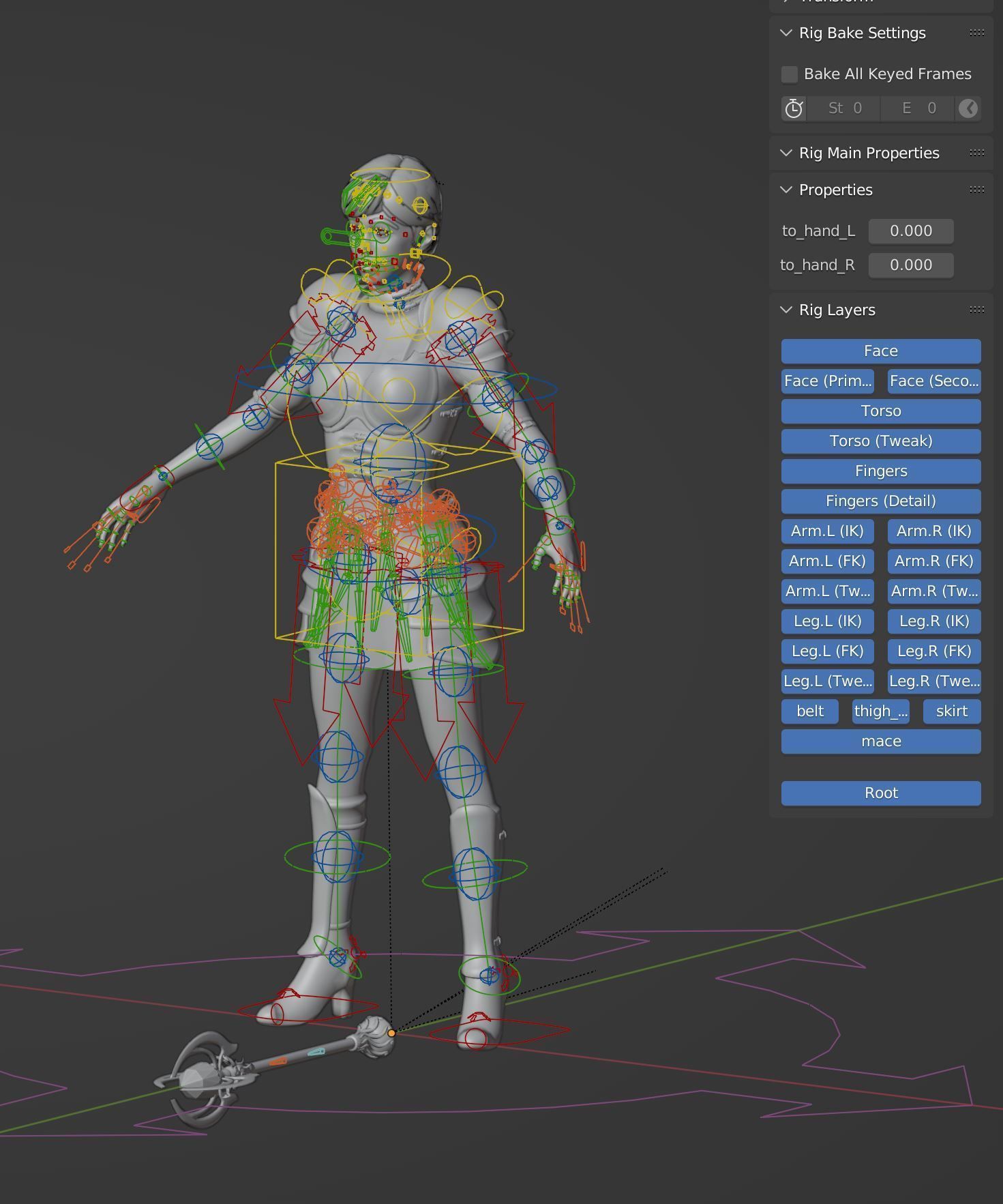 caracter low-poly 3d model   medieval fantasy girl knight Low-poly 3D model_7