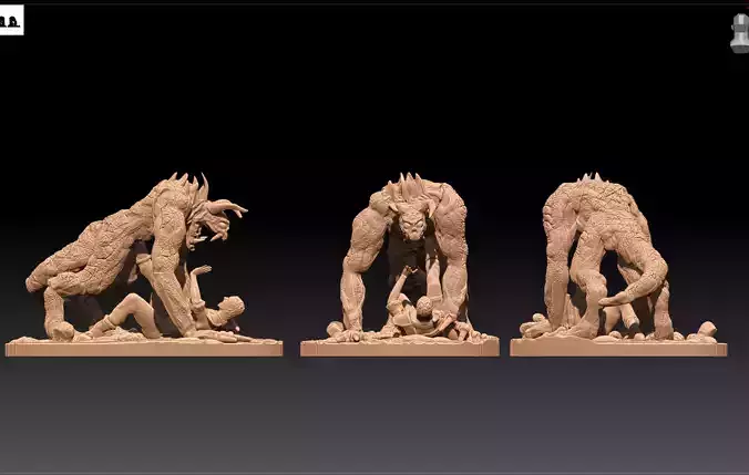 Fallout Vault guy vs Deathclaw 3D print model