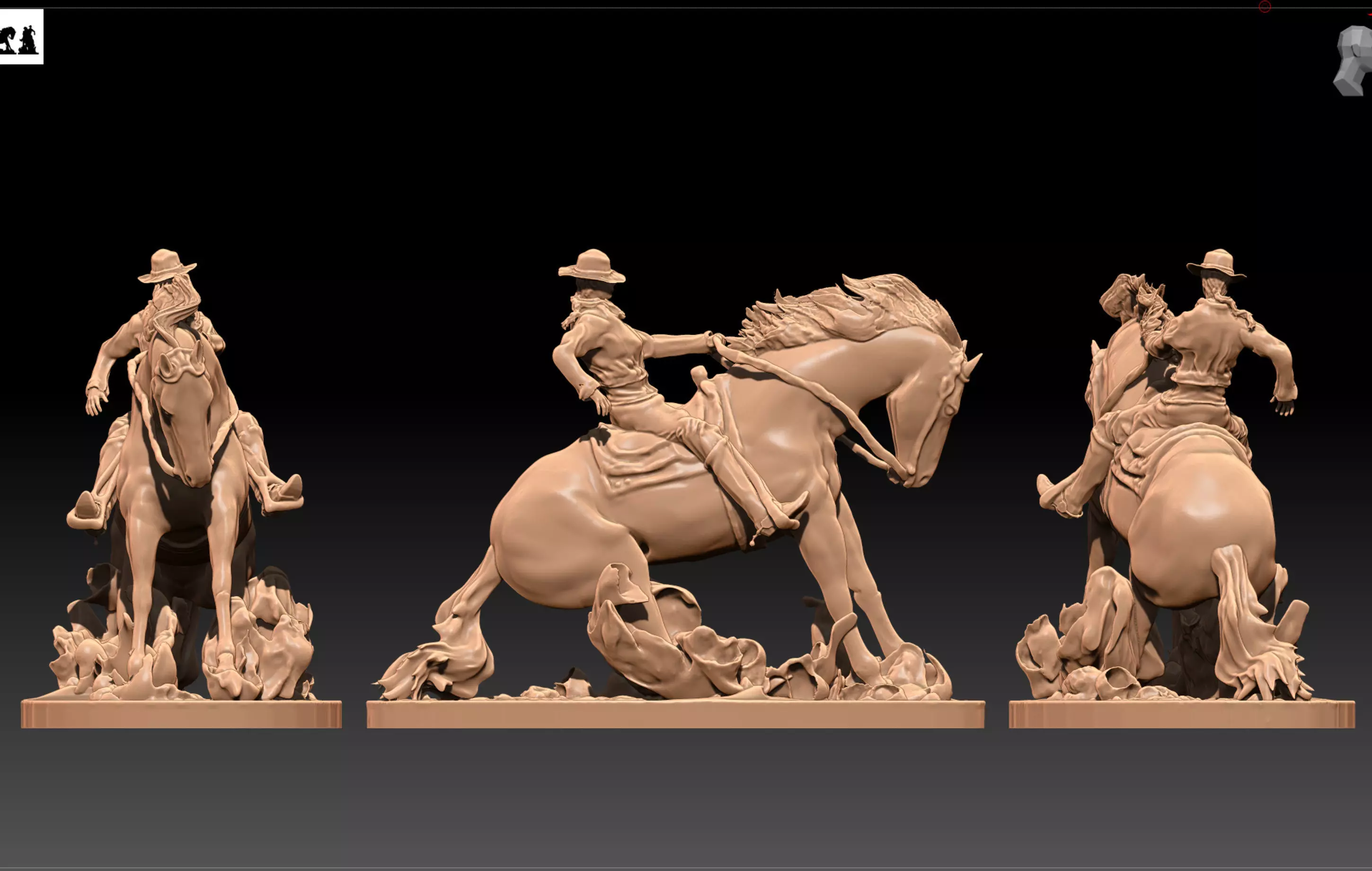 Red Dead Redemption inspired wild west cowgirl 3D print model