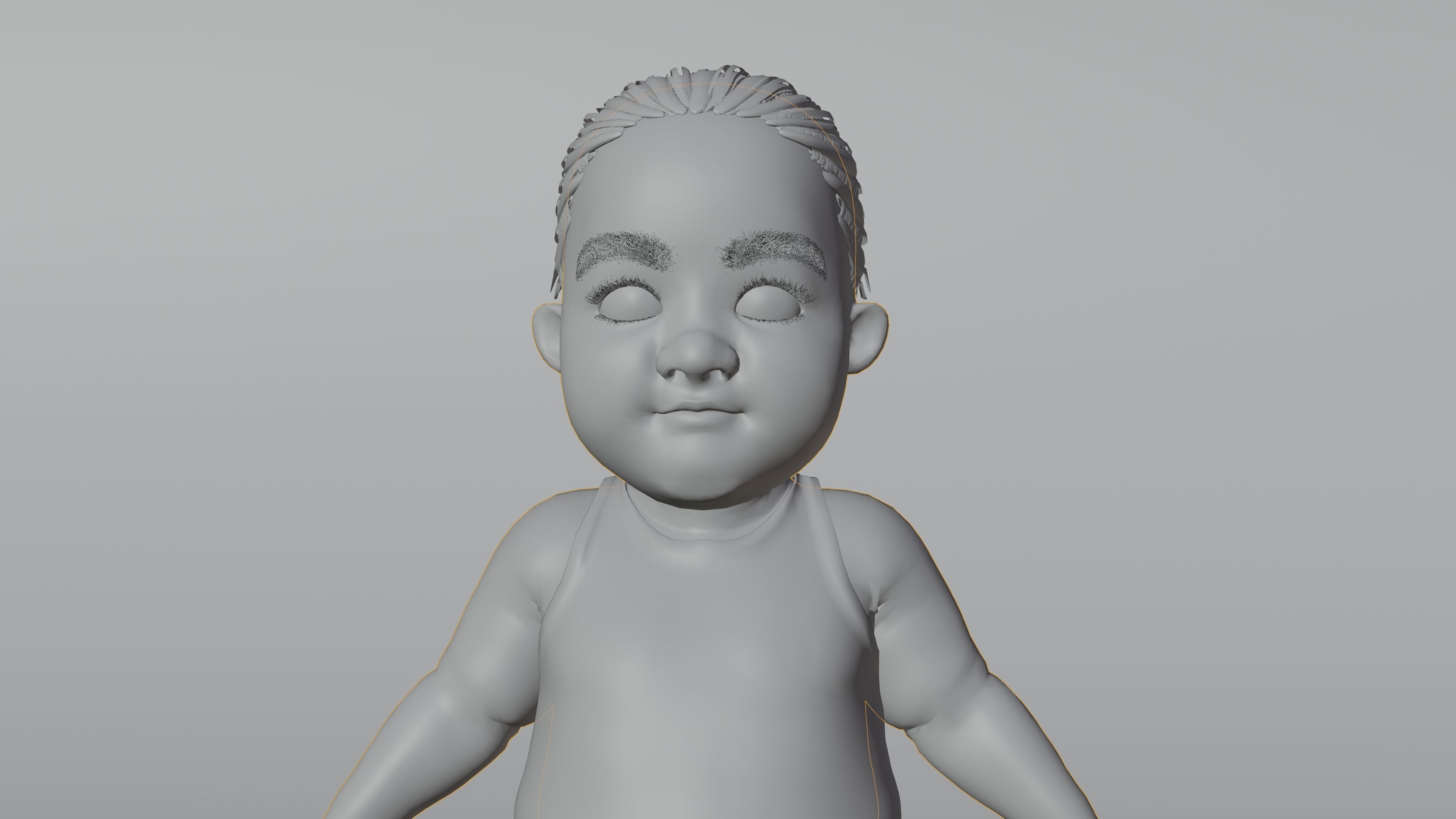 Toon Baby Low-poly 3D model_5