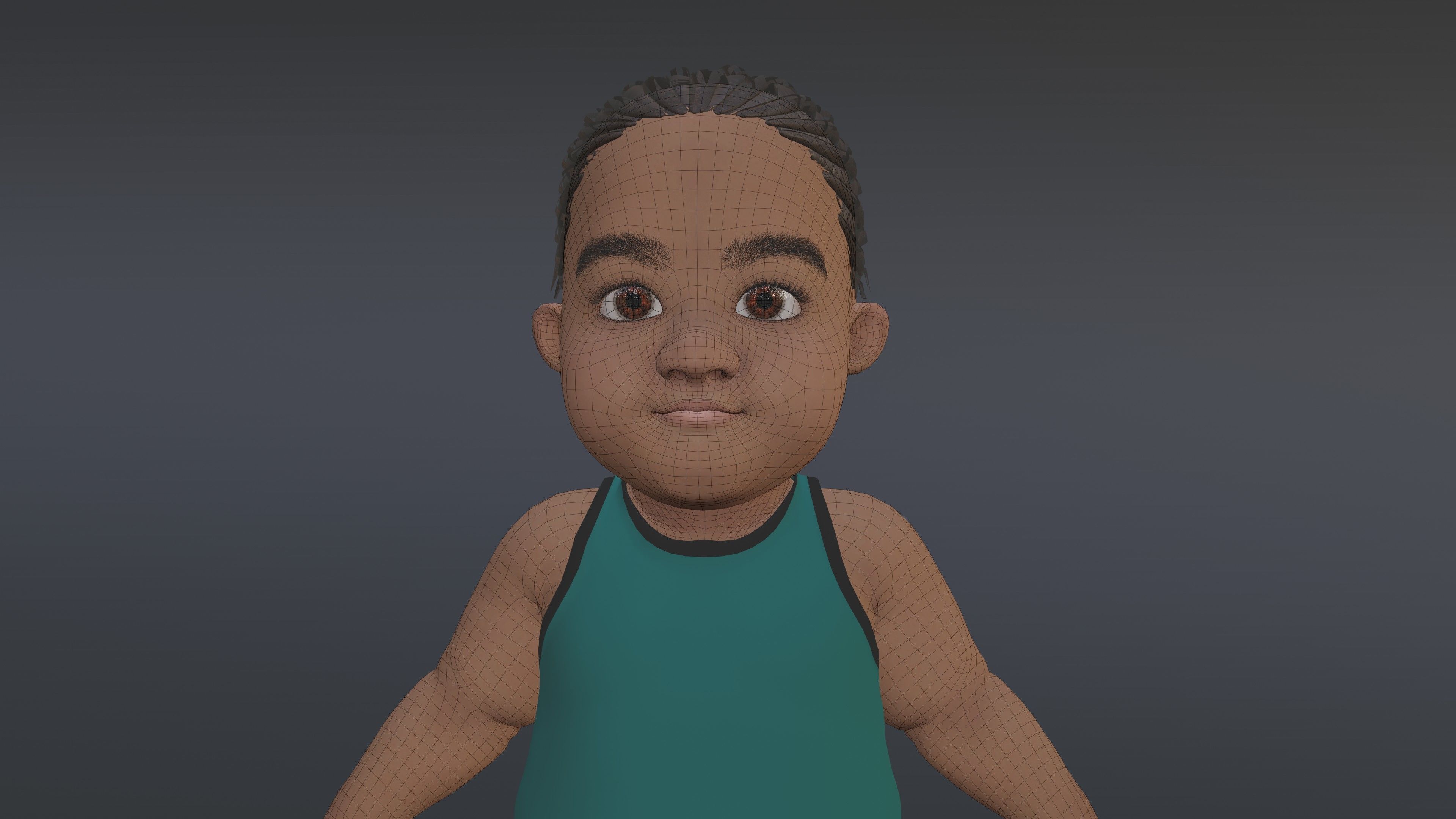 Toon Baby Low-poly 3D model_4