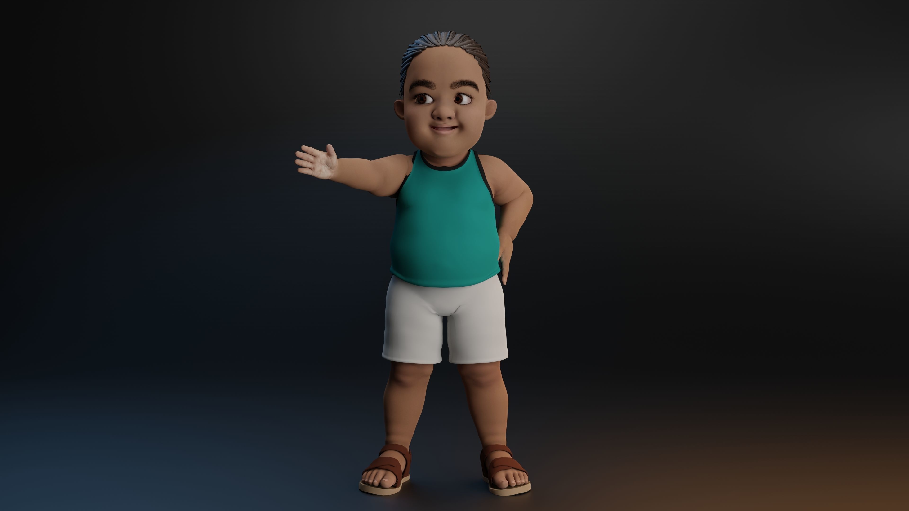 Toon Baby Low-poly 3D model_2
