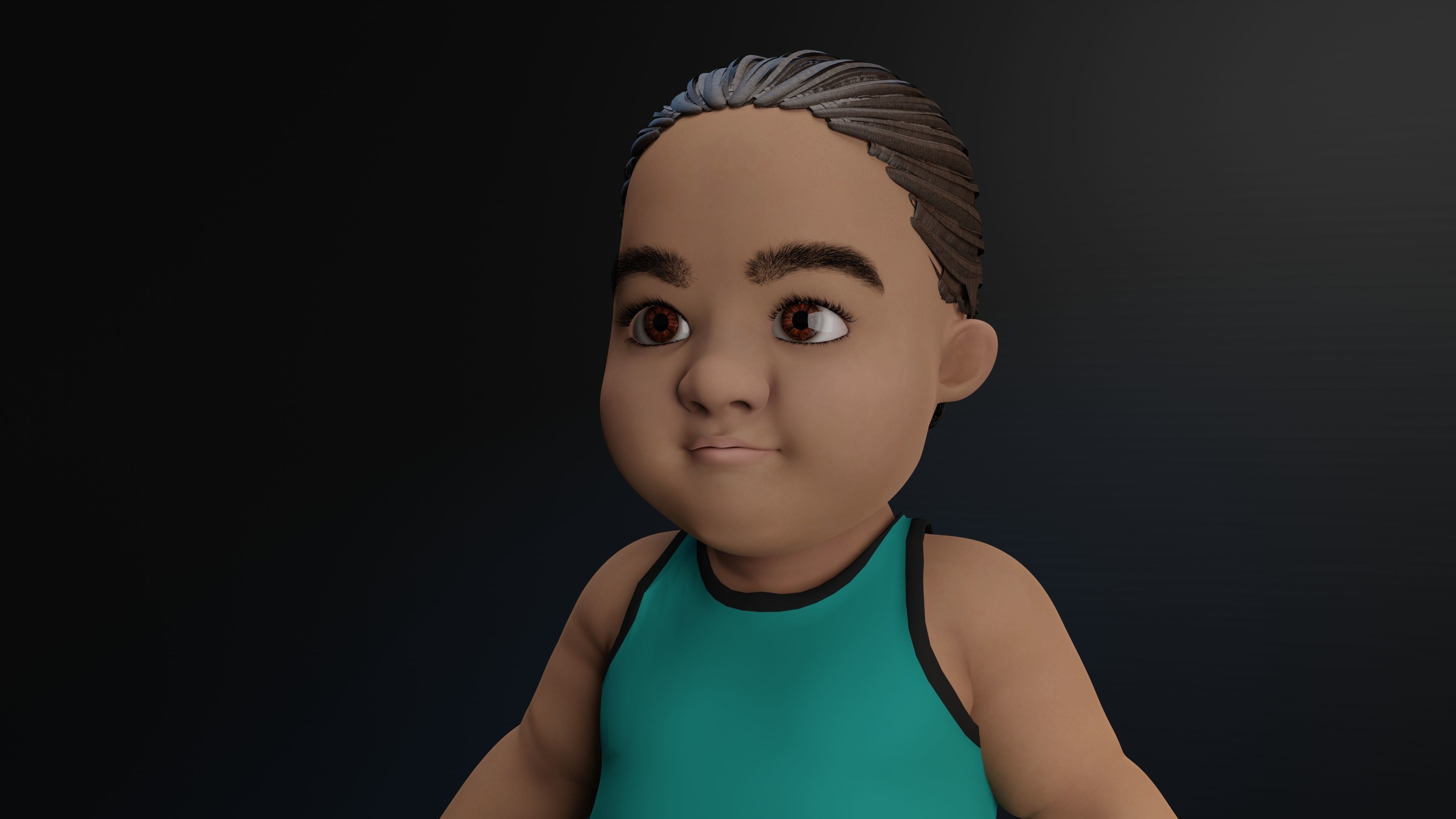 Toon Baby Low-poly 3D model_3