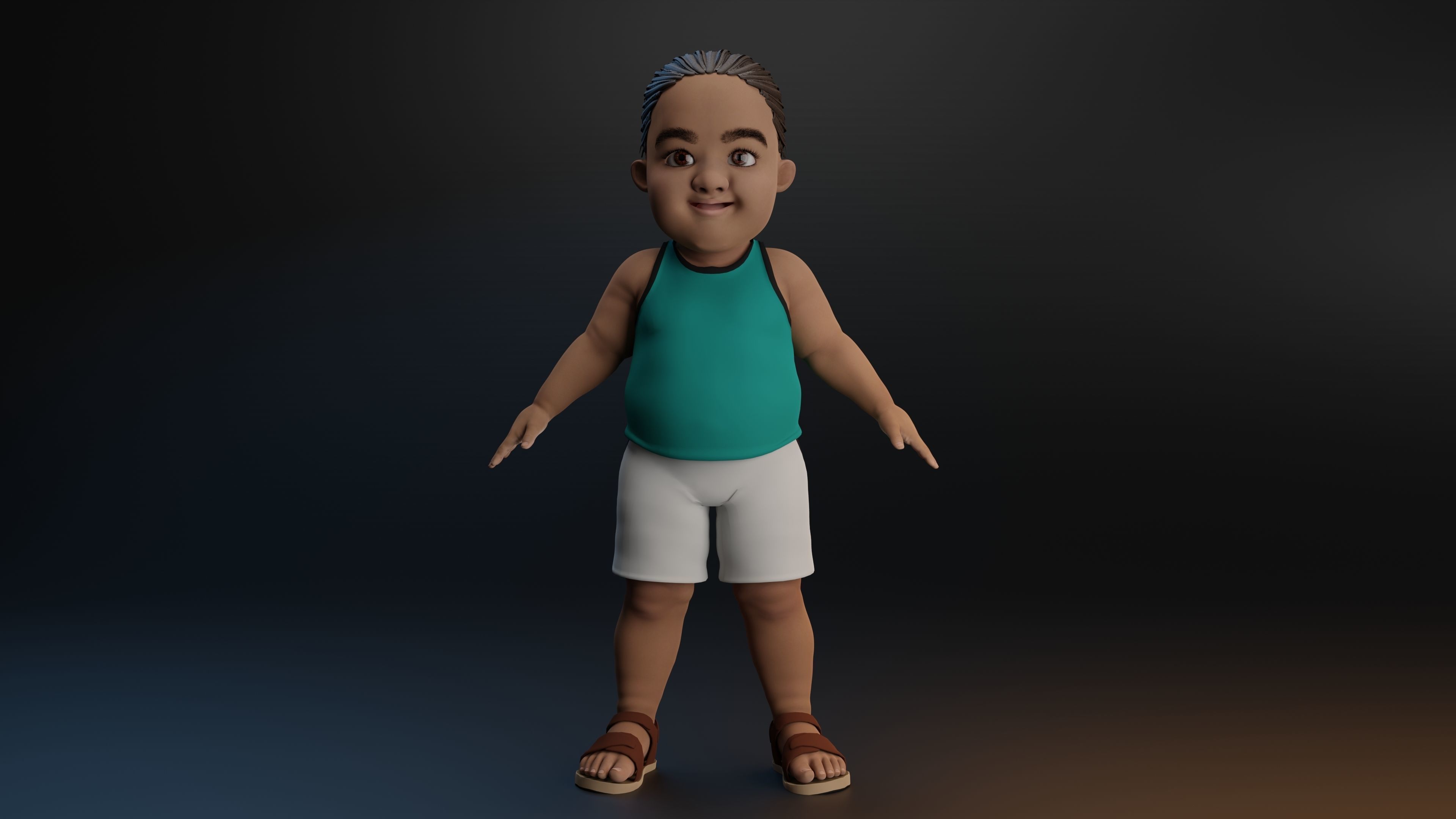 Toon Baby Low-poly 3D model_1