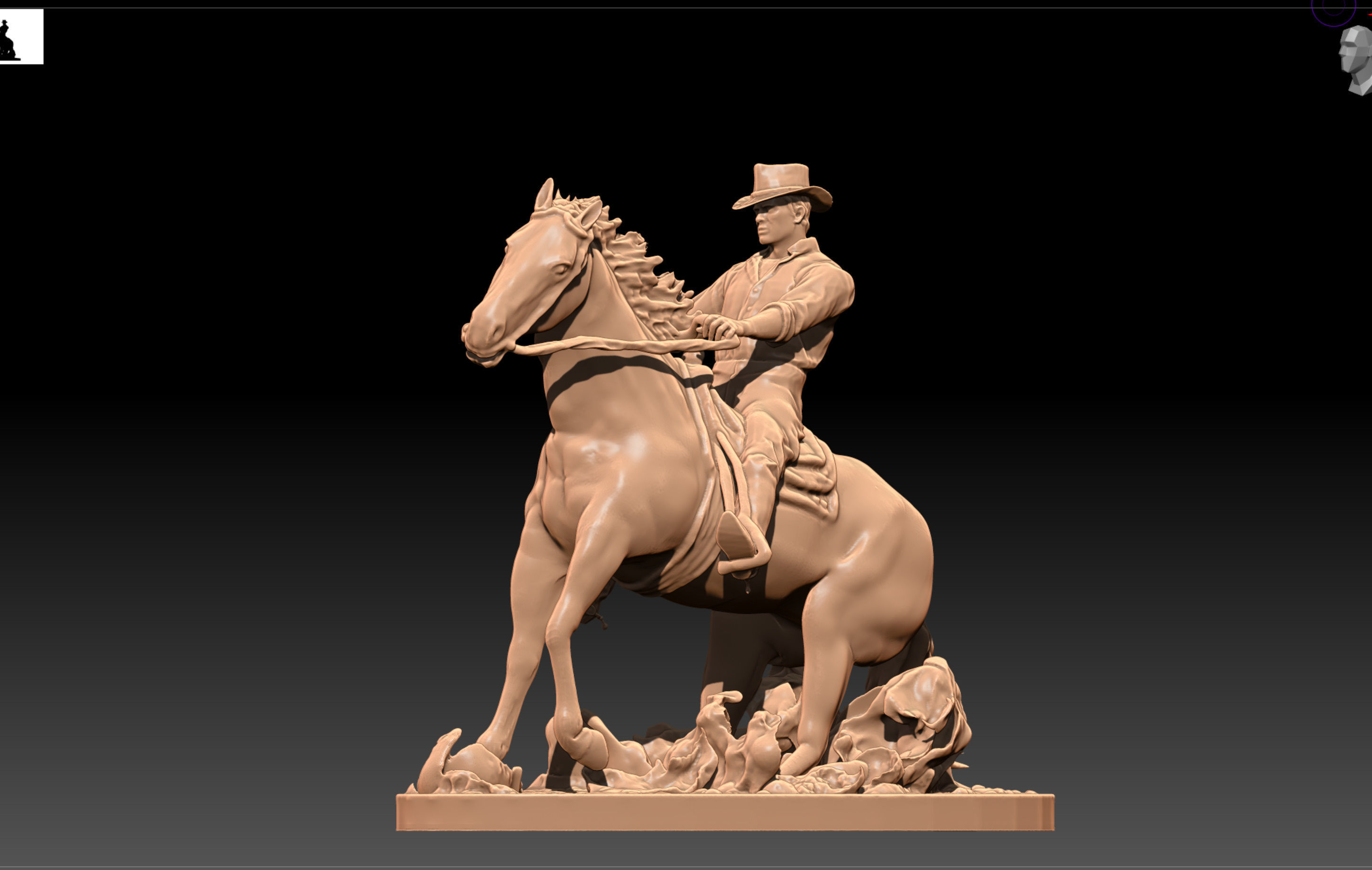 Wild West cowboy 3D print model_2