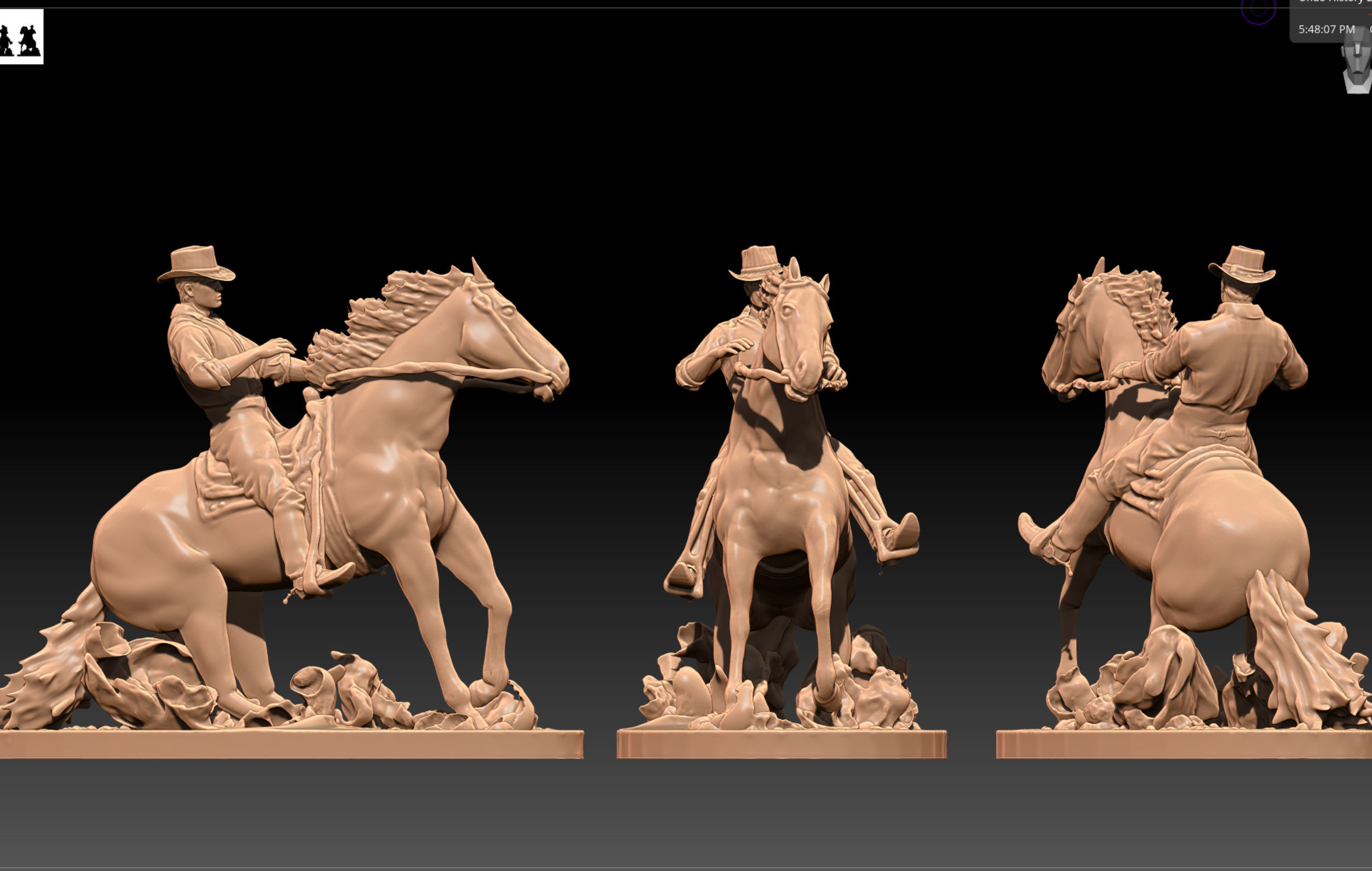 Wild West cowboy 3D print model_0