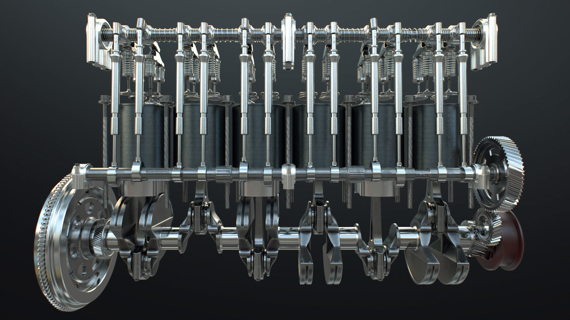 INLINE 6 Engine Working Animated 3D model_33