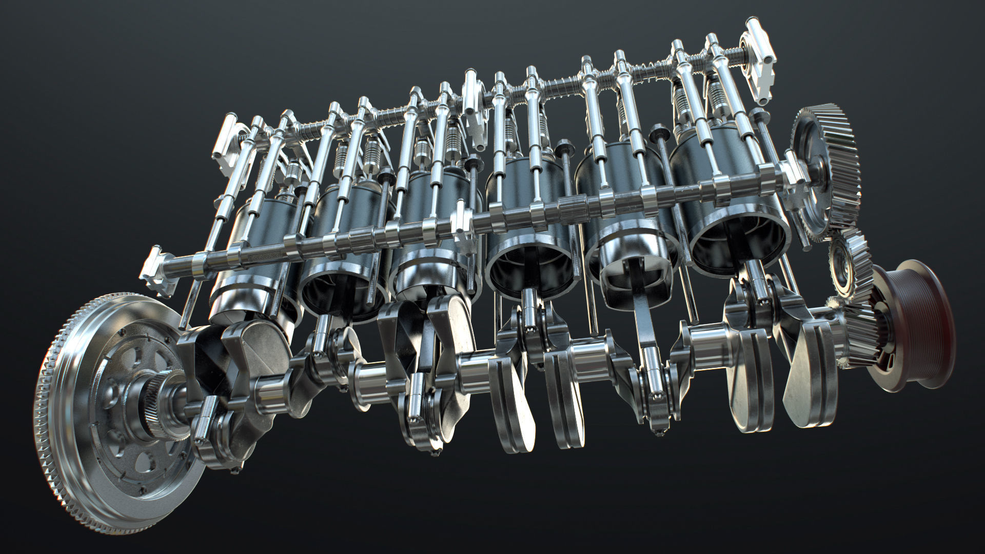 INLINE 6 Engine Working Animated 3D model_12