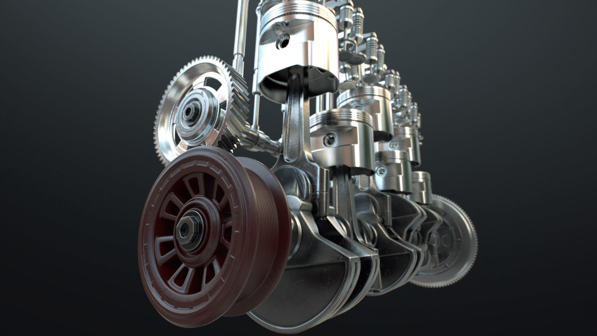 INLINE 6 Engine Working Animated 3D model_20